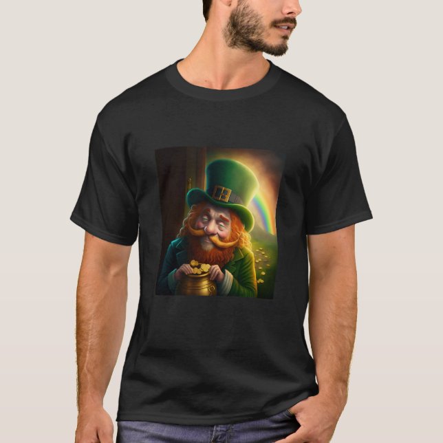 Camiseta Leprechaun Pot of Gold Rainbow St Patrick's Day Lu (Frente)