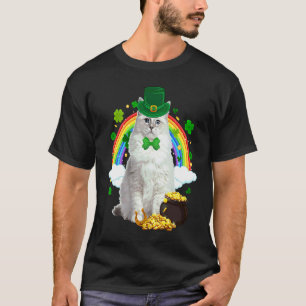 Camiseta Leprechaun Ragdoll Gato Trevo C Dia de São Patríci