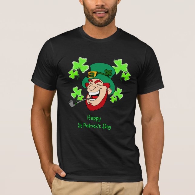 Camiseta Leprechaun Ridente de Dia de São Patrício (Frente)