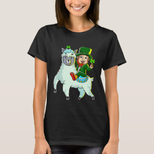 Camiseta Leprechaun Riding Llama Shirt Funny St Patricks Da