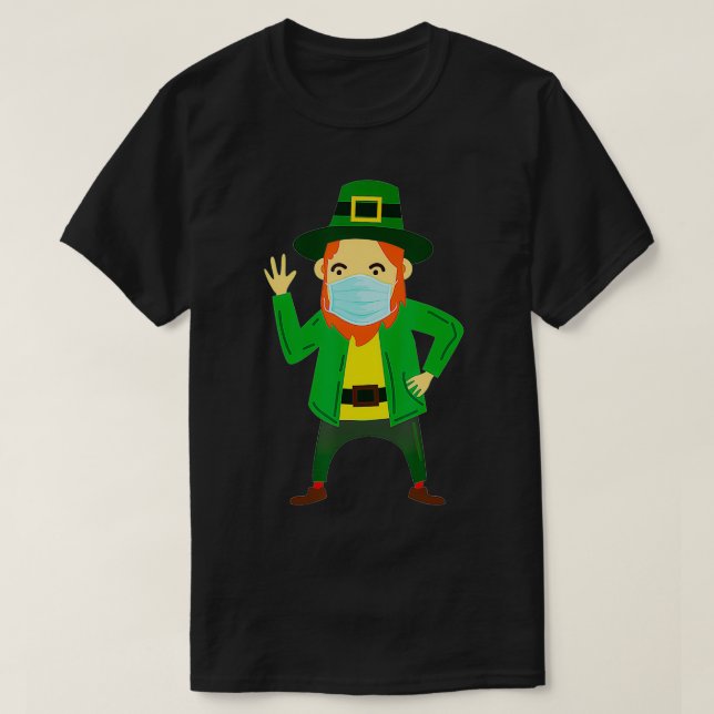 Camiseta Leprechaun St Patricks Day Funny Face Mask Quarant (Frente do Design)