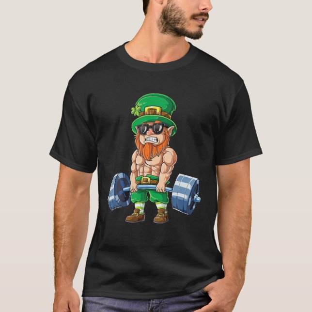 Camiseta Leprechaun St Patricks Day Weightlifting Deadlift (Frente)