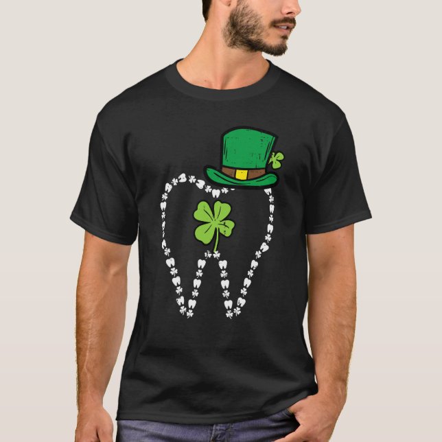 Camiseta Leprechaun Tooth Shamrock St Patrick Day Dentist D (Frente)