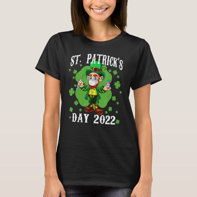 Camiseta Leprechaun Totalmente Vacinado Funny Saint Patrick (Frente)