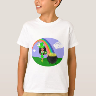 Camiseta Leprechaun triguenho da menina do dia da