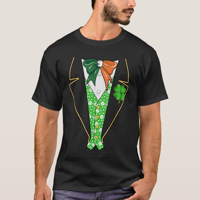 Camiseta Leprechaun Tuxedo Irish Costume Saint Patricks Day (Frente)
