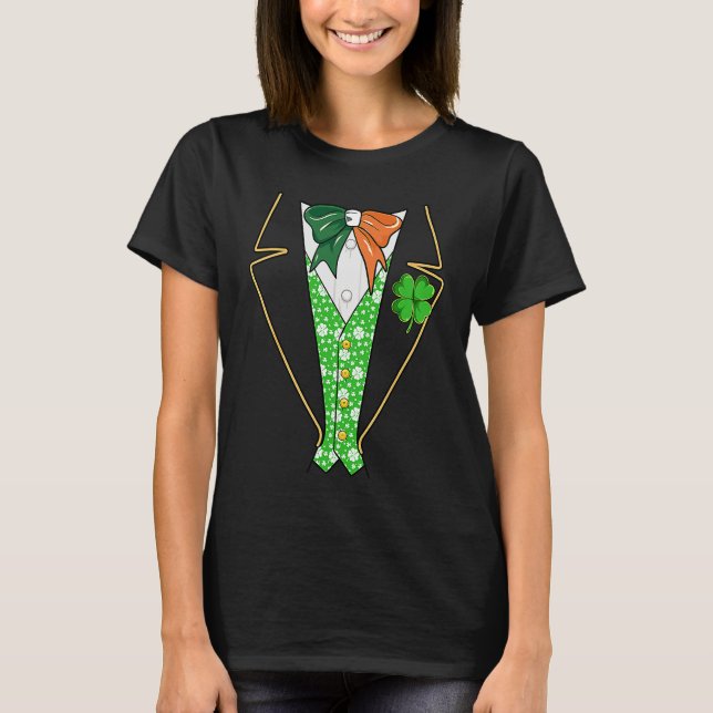 Camiseta Leprechaun Tuxedo Irish Costume Saint Patricks Day (Frente)