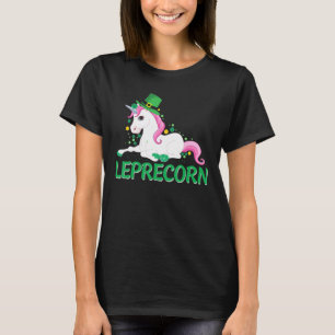 Camiseta Leprechaun Unicorn Horse Shamrock, Rua rosa, cor-d