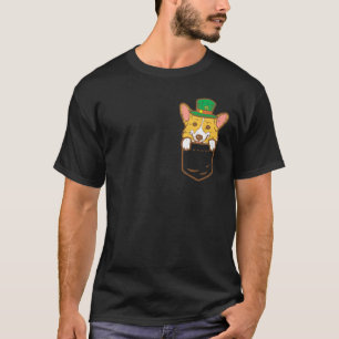 Camiseta Leprechaun Welsh Corgi Pocket Pocket Pet