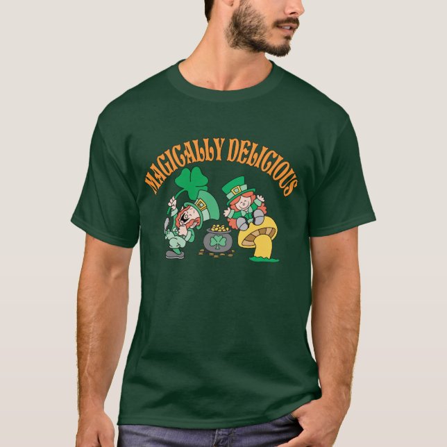 Camiseta Leprechauns felizes màgica deliciosos (Frente)
