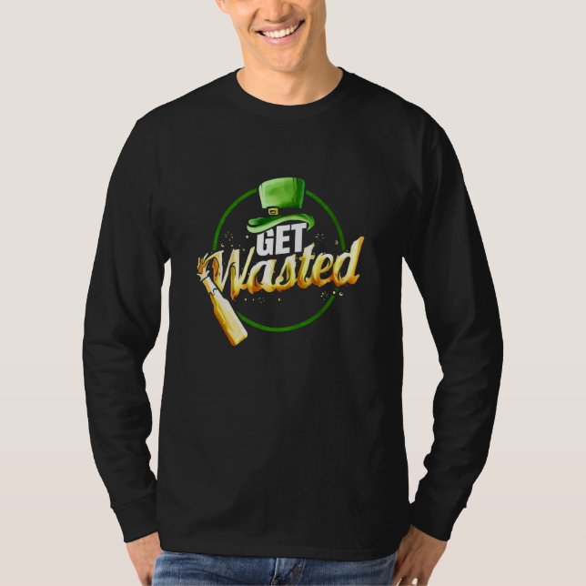 Camiseta Leprechauns Hat Get Wasted With Beer On St Patrick (Frente)