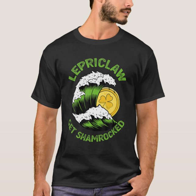 Camiseta Lepriclaw Tire O Bebendo De Cerveja Borrado St Pat (Frente)