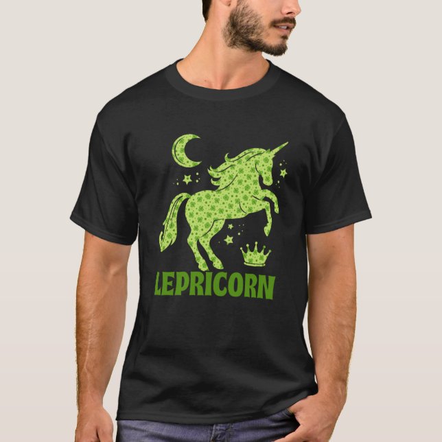 Camiseta Lepricorn Leprechaun Unicorn Rua Patrick Day Sham (Frente)
