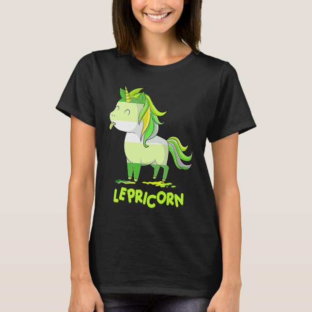Camiseta Lepricorn Leprechaun Unicorn  St Patricks Day Girl (Frente)