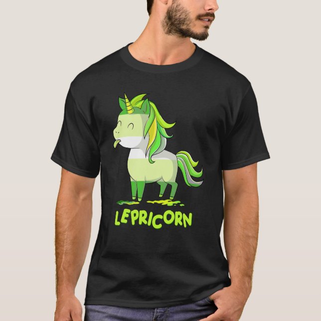 Camiseta Lepricorn Leprechaun Unicorn St Patricks Day Kids (Frente)