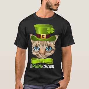 Camiseta LePURRchaun Gato Shamrock do Dia de São Patrício L