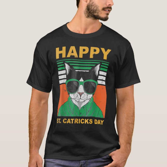 Camiseta Lepurrchaun Happy Patrick's Day Leprechaun Cat 1 (Frente)