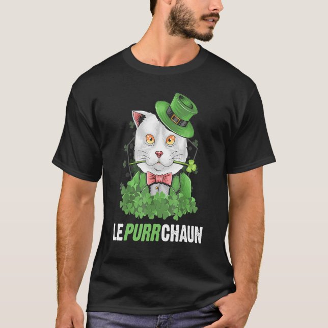 Camiseta Lepurrchaun Leprechaun Cat Veste Rua de Patrick F (Frente)