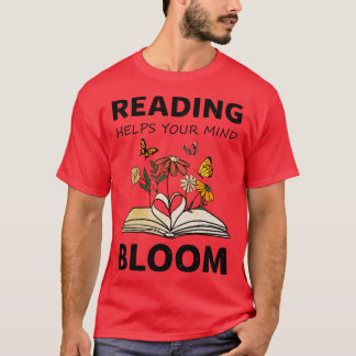 Camiseta ler ajuda sua mente a florescer livros