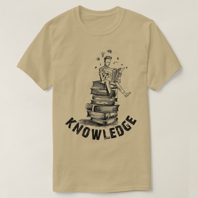 Camiseta Ler conhecimento de livros (Frente do Design)
