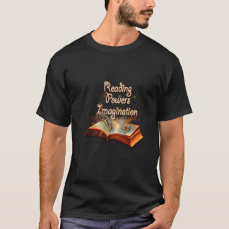 Camiseta Ler dá poder à imaginação, citação da leitura