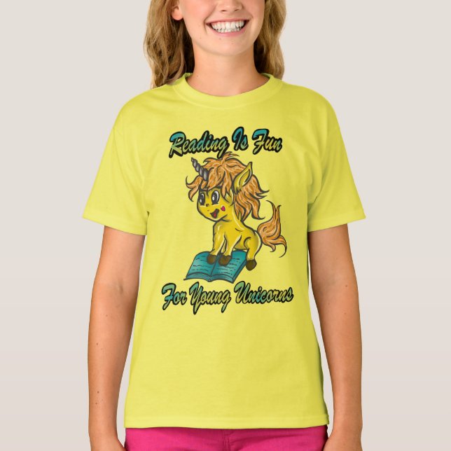Camiseta Ler É Divertido Para Jovens Unicórnios (Frente)