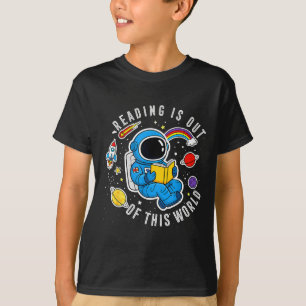 Camiseta Ler é fora deste mundo livros engraçados espaciais
