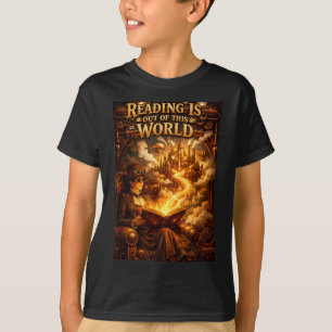 Camiseta Ler é fora deste mundo livros engraçados espaciais