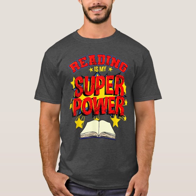 Camiseta Ler É Meu Superpoder Garoto de Quadrinhos (Frente)