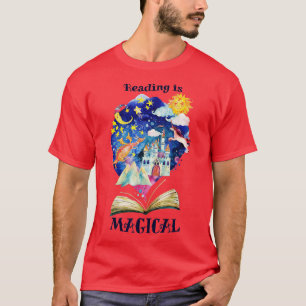 Camiseta Ler é o livro de bibliotecas mágicas Professor de 