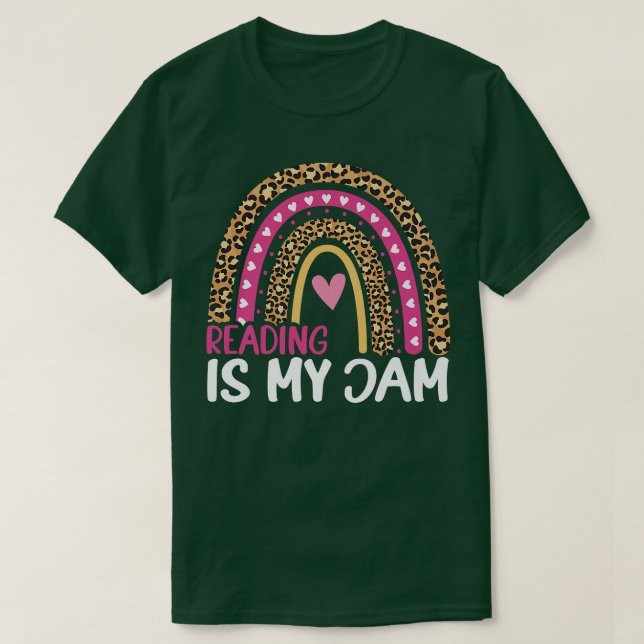 Camiseta Ler É O Meu Jam Leopard Rainbow (Frente do Design)