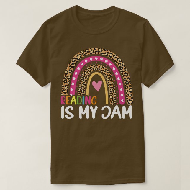 Camiseta Ler É O Meu Jam Leopard Rainbow (Frente do Design)