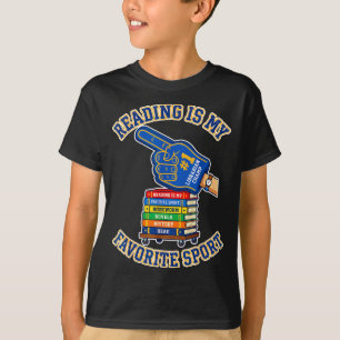 Camiseta Ler é o meu livro de dedo de espuma de esporte fav