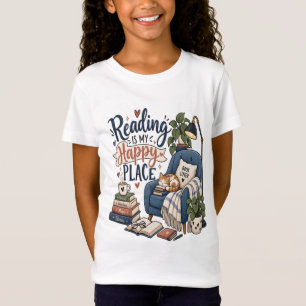 Camiseta Ler É o Meu Lugar Feliz – Design de Amante de Livr