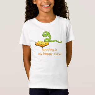 Camiseta ler é o meu lugar feliz na camisa.