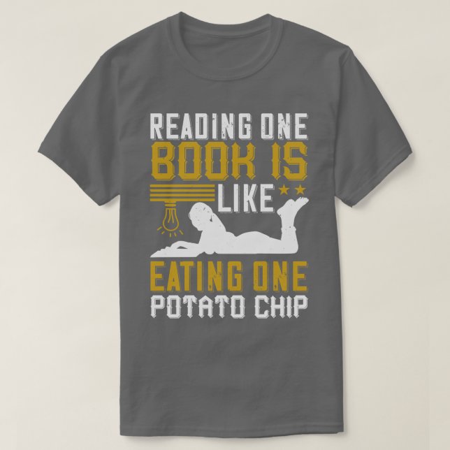 Camiseta Ler Leitura É Como Um Chip De Batata (Frente do Design)