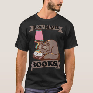 Camiseta Ler Livros Banidos Livro de Gato Lendo Literatura
