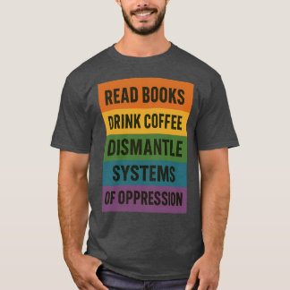 CAMISETA LER LIVROS BEBER CAFÉ DE BEBIDAS SISTEMAS DE DESMA
