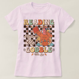 Camiseta Ler Me Faz Brincar Com Alegria, Ação De Graças Leg