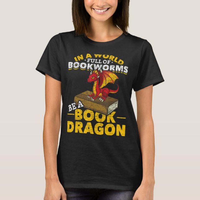 Camiseta Ler Num Cheio Mundial De Bookworms É Um Livro Dr. (Frente)