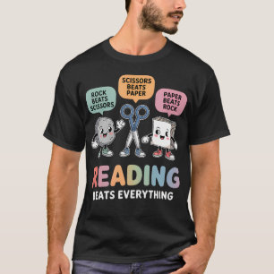 Camiseta Ler Supera Tudo Professor Pedra Papel Tesoura