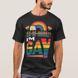 Camiseta Les-Bi-Honest EU Sou Gay Orgulho Arco-Íris LGBT
