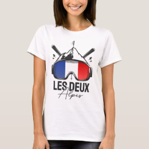 Camiseta Les Deux Alpes França Estação de Esqui Esqui Retro