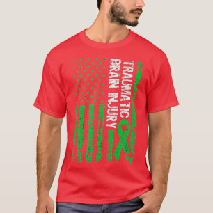Camiseta Lesão cerebral traumática TBI Surto Cérebro Verde
