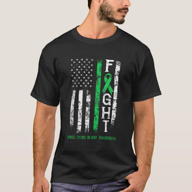 Camiseta Lesão na medula espinhal Guerreiro dos Estados Uni (Frente)