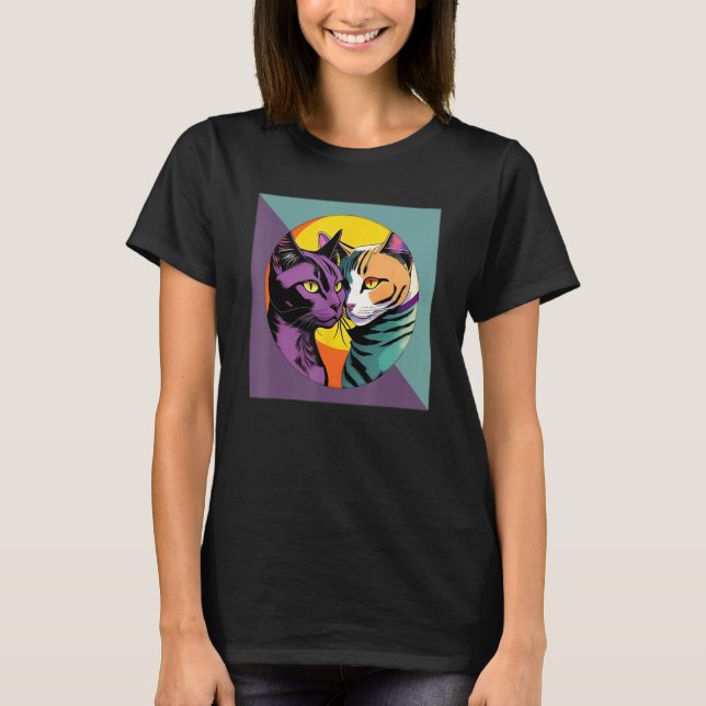 Camiseta Lesbian Cat  LGBT Retro (Frente)