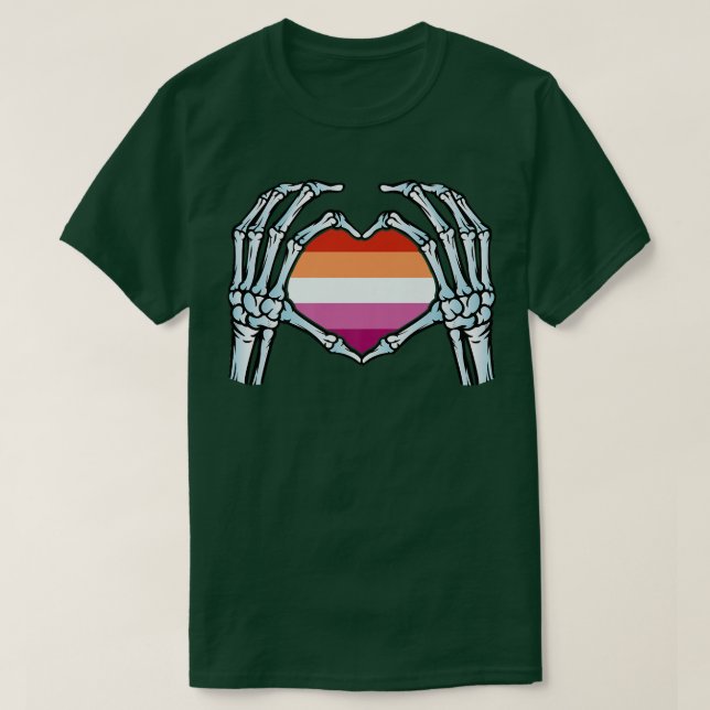 Camiseta Lesbian  Gay Skeleton  seual Identity  Nonbinary L (Frente do Design)