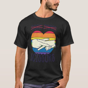 Camiseta Lesbian Pride Flag Rock Paper Tesoura Lésbica