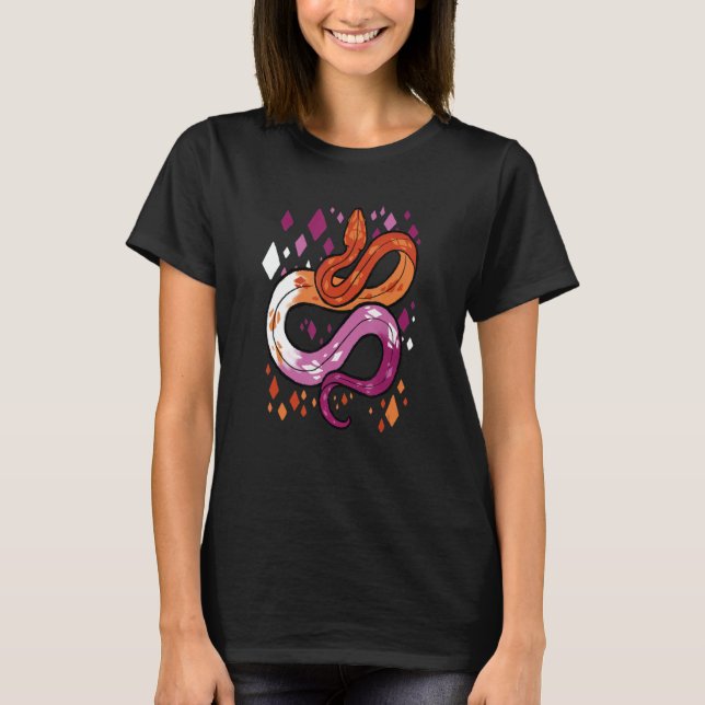 Camiseta Lesbian Pride Flag Snake (Frente)