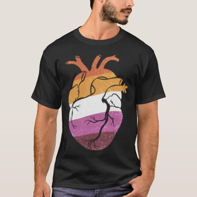Camiseta Lesbian Pride Heart Flag (Frente)